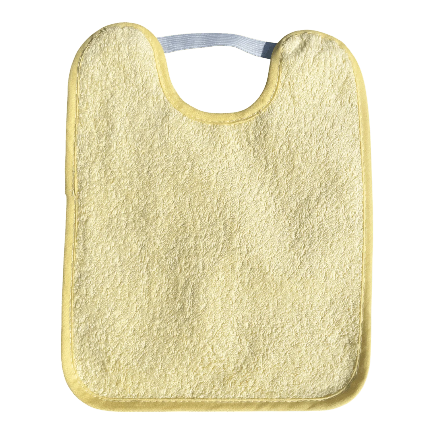 BABERO TOALLA PLASTIFICADO CON GOMA ·AMARILLO·